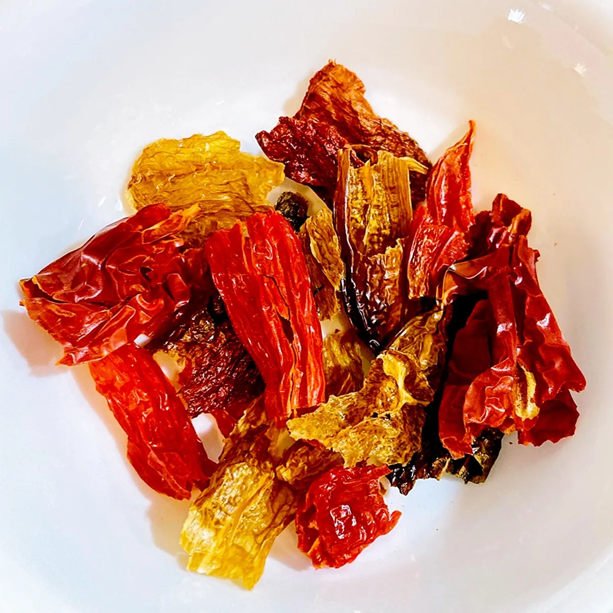 Smoked peppers in bowl